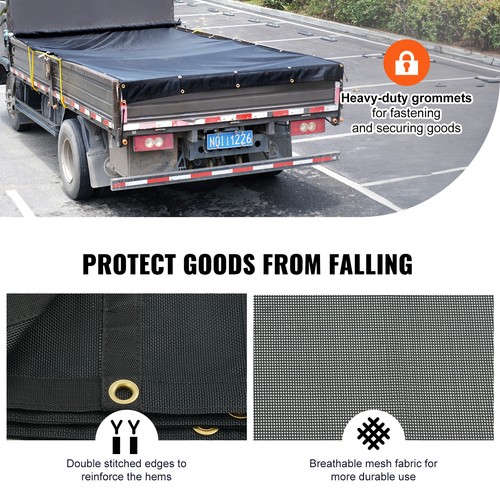 VEVOR Dump Truck Tarp Mesh Tarp 7 x 18 ft PVC 18oz Double Pockets Trailer Shade - Bild 3 von 12