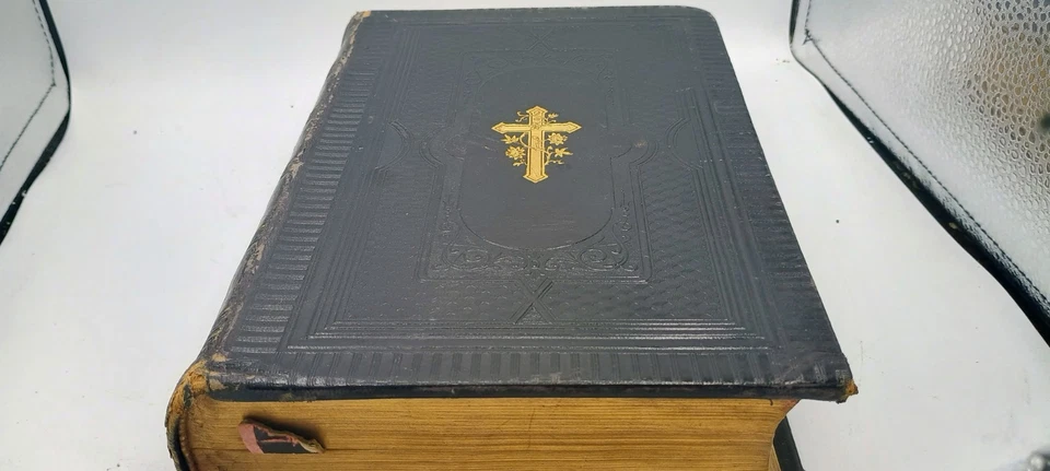 Antique 1901 German Family Bible W Rec. Lutheran HEILIGE SCHRIFT,  Pub St Louis  - Image 2 of 4