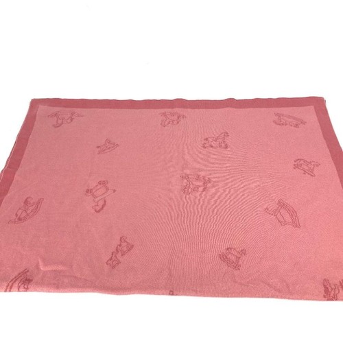 HERMES Adada Caballo Interior Manta Bebé Rosa Niños Algodón H100cm x 72cm - Imagen 7 de 7
