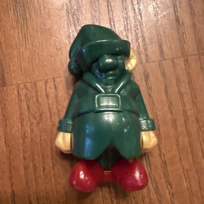 2'' Plastic Green Elf Figure With Gold Ear And Hands