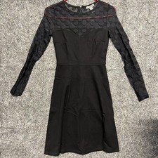 Love X Design Dress Women XS Black Long Sleeve Fitted Knee Length