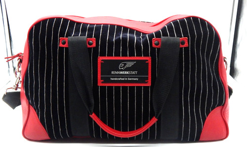 RENNWERKSTATT Porsche Speedweek Leather Carry-On Strap Bag Made Germany RARE
