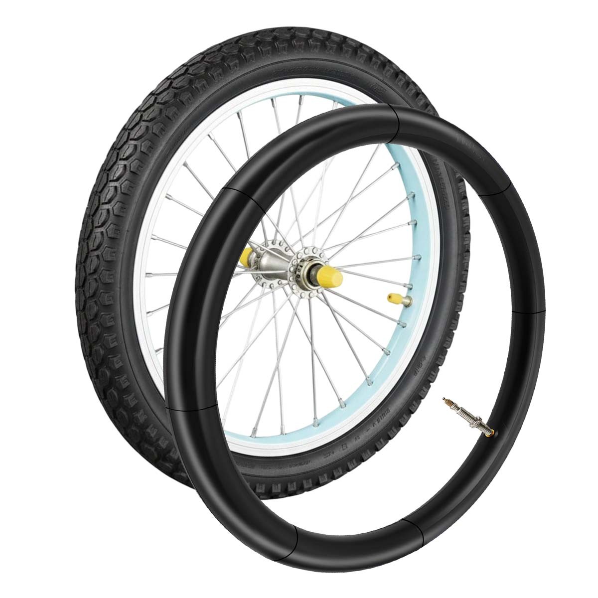 Chambre à air 20 pouces pour vélo pliant avec valve 44 mm en caoutchouc noir