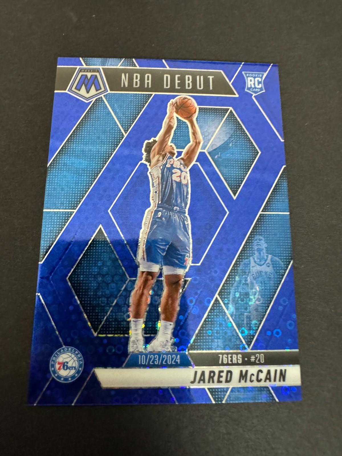 Jared Mccain 2024-25 Mosaic Fast Break Blue NBA Debut RC /85 #263