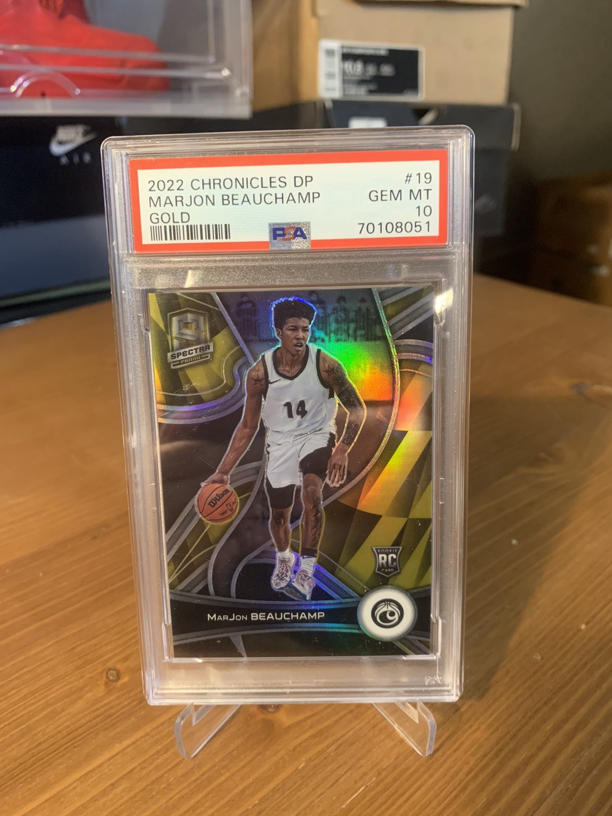 2022 Panini Chronicles Spectra #19 MarJon Beauchamp Gold Prizm Rc /10 PSA 10