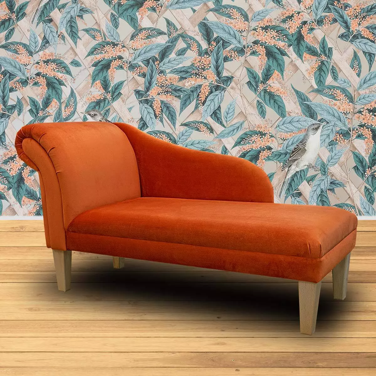 Orange pattern cheap accent chair