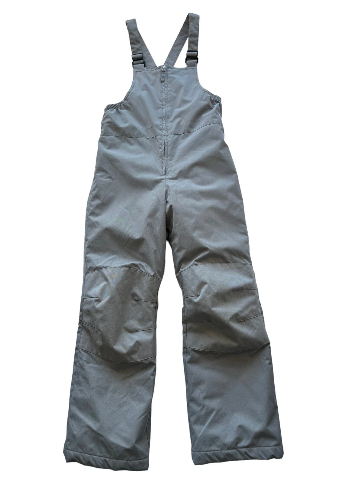 Lands End Snow Bib Youth 10 Expedition Iron Knee Grey Ski Snowmobile Overalls