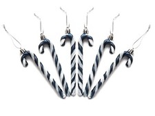 Pack of 6 Glitter Candy Christmas Tree Decoration Hanging Bauble - 13cm