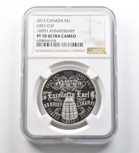 2012 Canada Silver Dollar Grey Cup 100th Anniversary PF70 UCAM NGC *8246