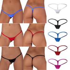 Womens Mini Bikini Micro Thongs Solid Underwear T-back Knickers Lingerie UK