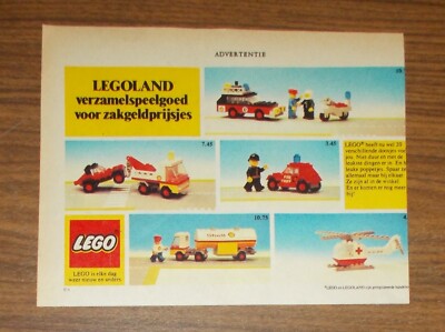 Rare Advertising LEGO Legoland Town 602 Fire Chief's Car 673 Rally Car 642 1978