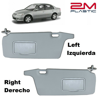 Sun Visor Left + Right for Honda Civic 2001-2005 GRAY 2MPLASTIC 02-03-04