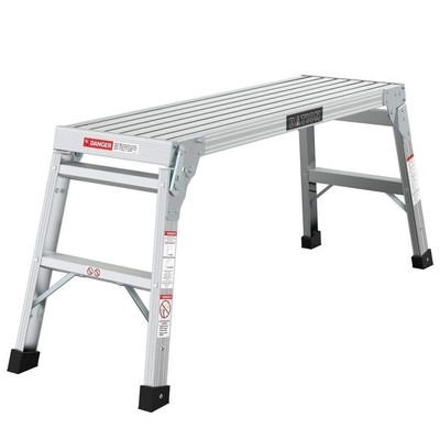 Unbranded Folding Platform Ladder 4.2' 225 lb. Load Capacity Heavy-Duty Aluminum