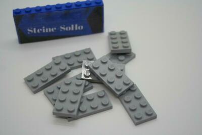 Lego (c) 10x 2x4 Platte - 3020 - hellgrau - 2x4 plate - light gray