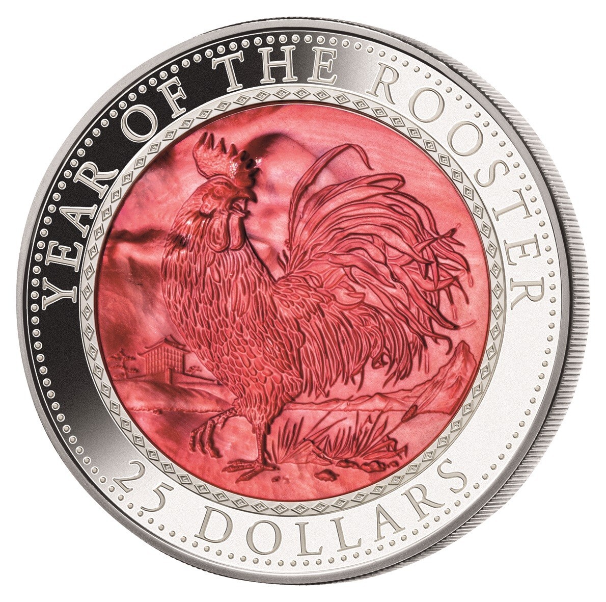 2017 Year of the Rooster Mother of pearl 5 oz silver coin | eBay