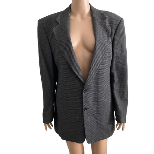 Guy Laroche, Vintage Guy Laroche Blazer Tweed Mens 40R Blue Gray 100% Wool