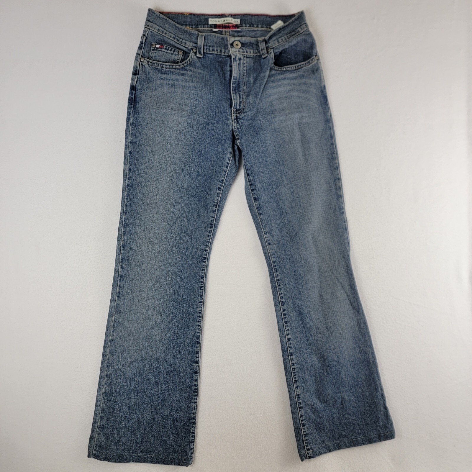 Womens 6l Blue Stone Wash Denim Stretch Zip Y2k