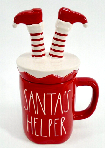 Taza de café Rae Dunn Santa's Helper Elf Topper roja - Imagen 6 de 9