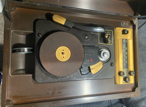 Combo radio fonógrafo Silvertone 8085 1949, grabadora de cables ver video - Imagen 20 de 21