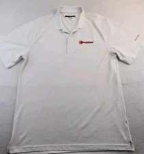 Knighten Industries Logo Greg Norman White Polo Shirt Mens XL Lightweight