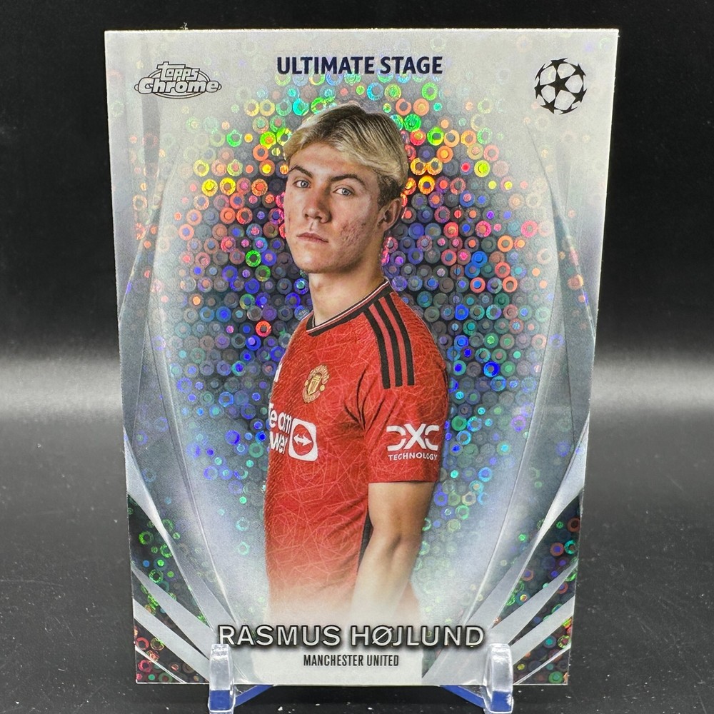 Rasmus Hojlund Ultimate Stage Chrome 2023-24 Topps UEFA USC-47 Manchester United