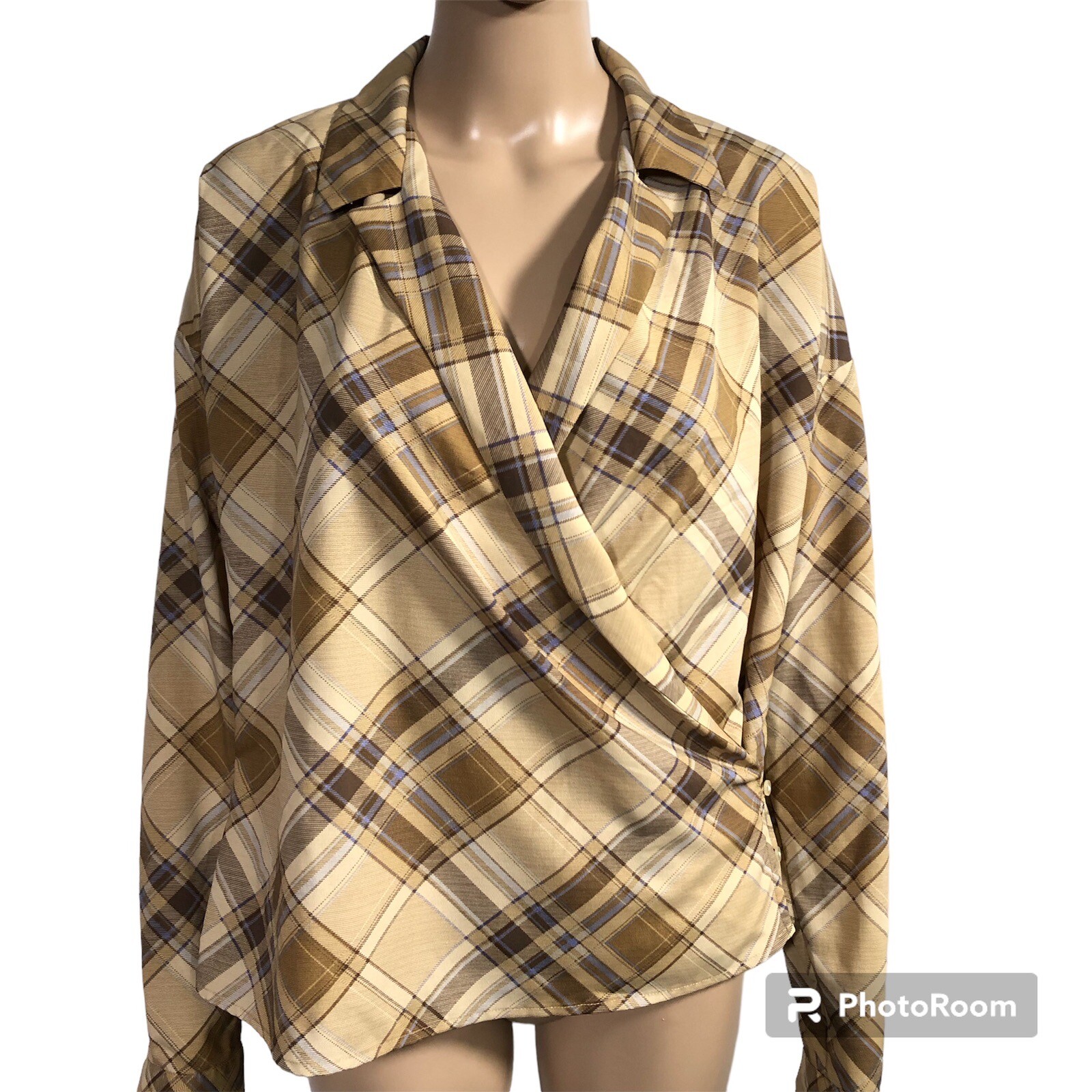 Lauren Ralph Lauren Women's Sheer Wrap Blouse Shirt T… Gem