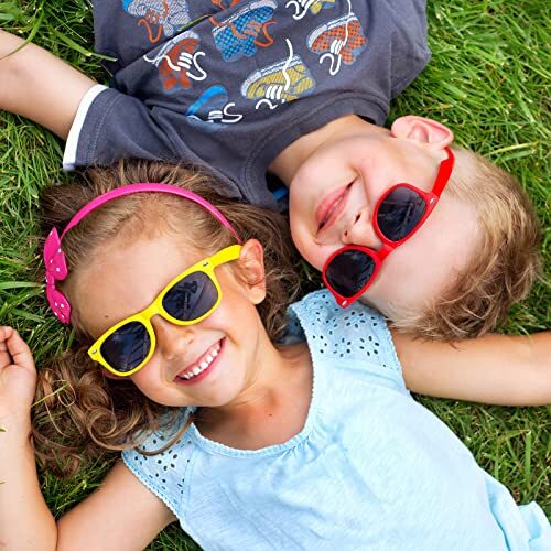MIAHART 24Pcs Kids Party Sunglasses Bulk Neon Colors Glasses for Summer Beach... - Picture 5 of 7
