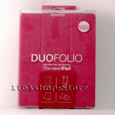 Odoyo Duo Folio iPad 4 3 2 Full Protective Flip Case w/Book Stand Cover (Red)
