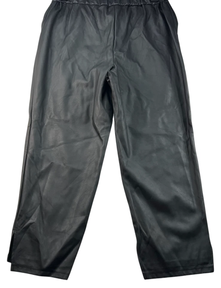Alfani Faux Leather Pants Womens Size Medium Black Pockets - Image 2 of 4