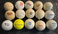 Vintage lot of 25 Logo Golf Balls Brands Advertising Collectible SM1-A 