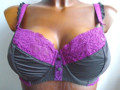 Aubade Mistinguette Chamallow Bra 36C FR 95C EU 80C Chocolate & Magenta Malo New