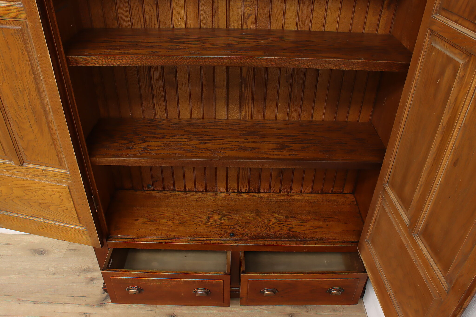 Farmhouse Antique Rustic Oak Wardrobe, Armoire or Closet #50262