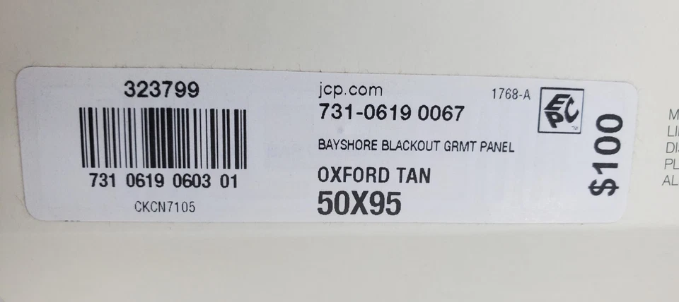 2 JcPenney Linden Street 50x95 Blackout Bayshore Grommet Panels Pair Oxford Tan - Image 2 of 4