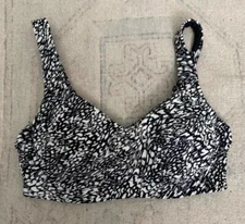 Athleta Sz 32 B/C Bikini Swim Top Black White Print