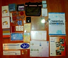 Huge 36pc Lot Creative Memories Scrapbook Supplies Tote Album Promo Mostly New ?