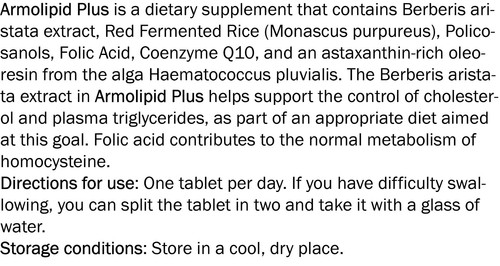 ARMOLIPID Plus 360 Tablets - Dietary Supplement - Picture 5 of 6