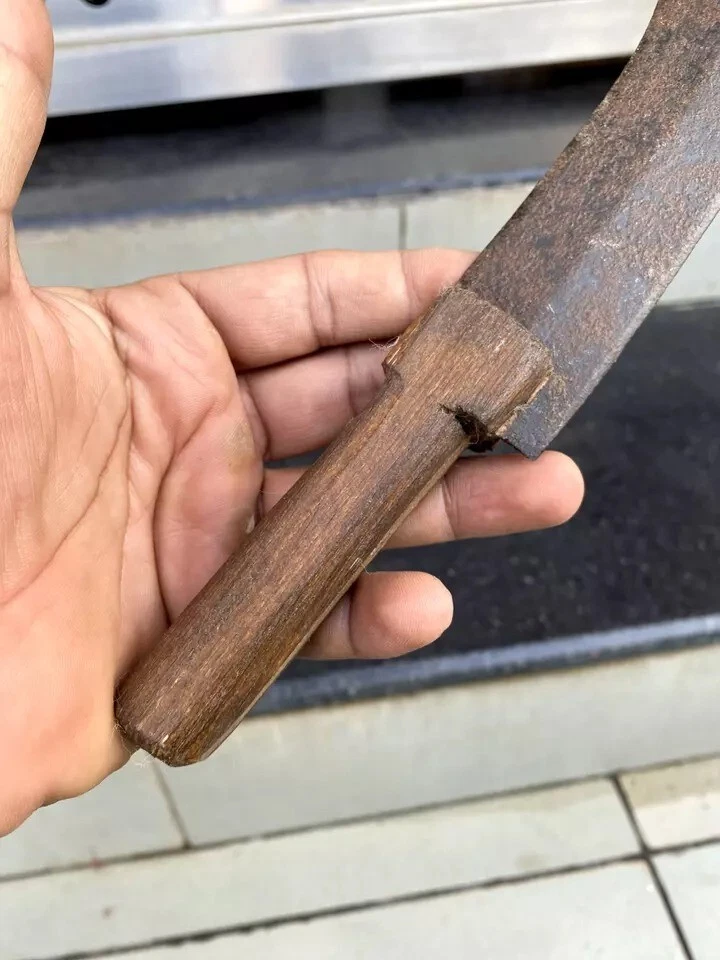 Cuchillo daga hoja de acero mango de madera antiguo cuchillos espada Khanjar Foto 3 de 4