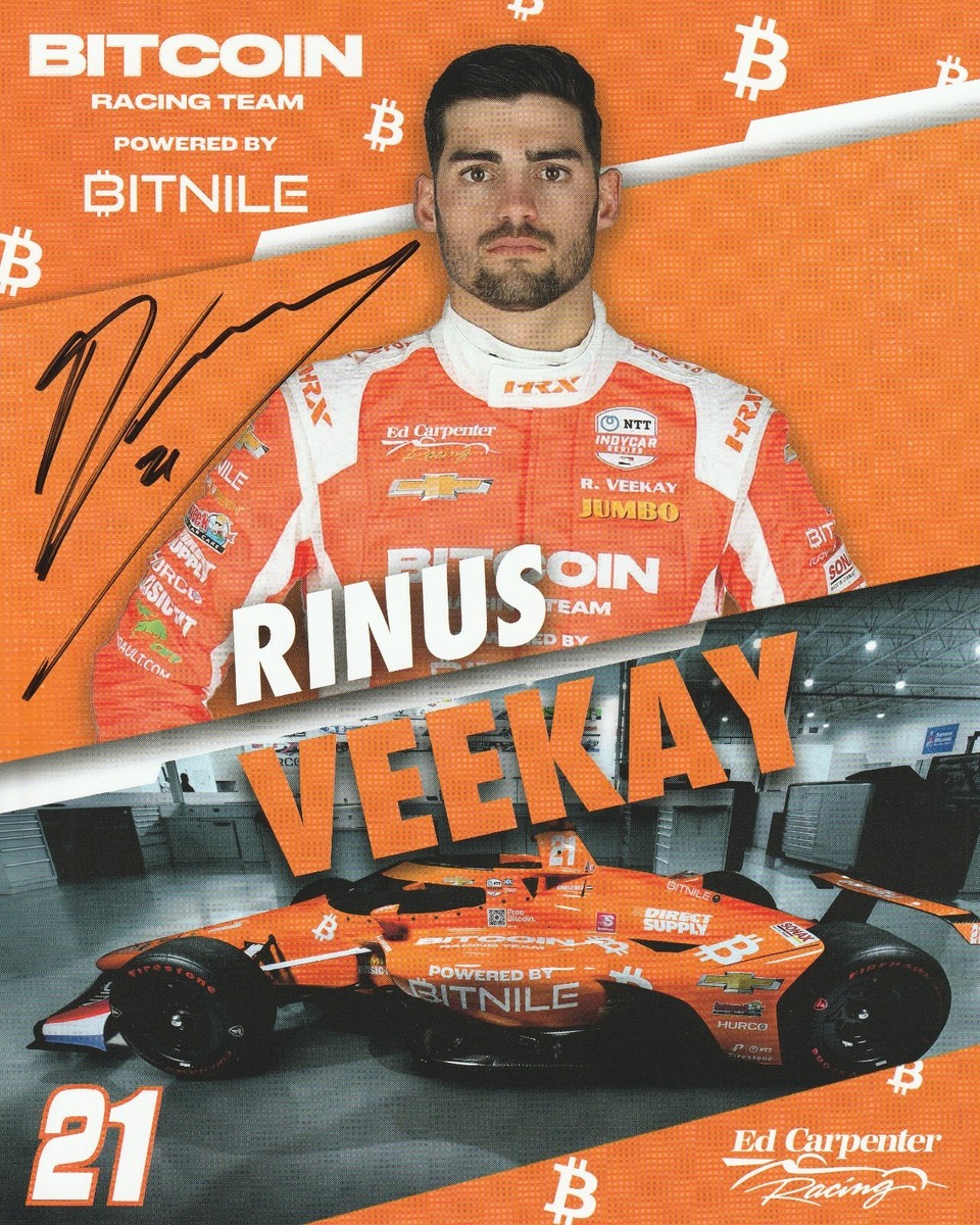 2022 RINUS VEEKAY signed INDIANAPOLIS 500 HERO PHOTO CARD BITCOIN RACE INDY  CAR | eBay