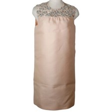 PRADA Sleeveless Dress Polyester Pink Beige Size 36 Women's