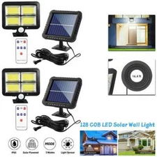 2pcs Outdoor Commercial Solar Street LED Light Waterproof Dusk to Dawn Wall Lamp