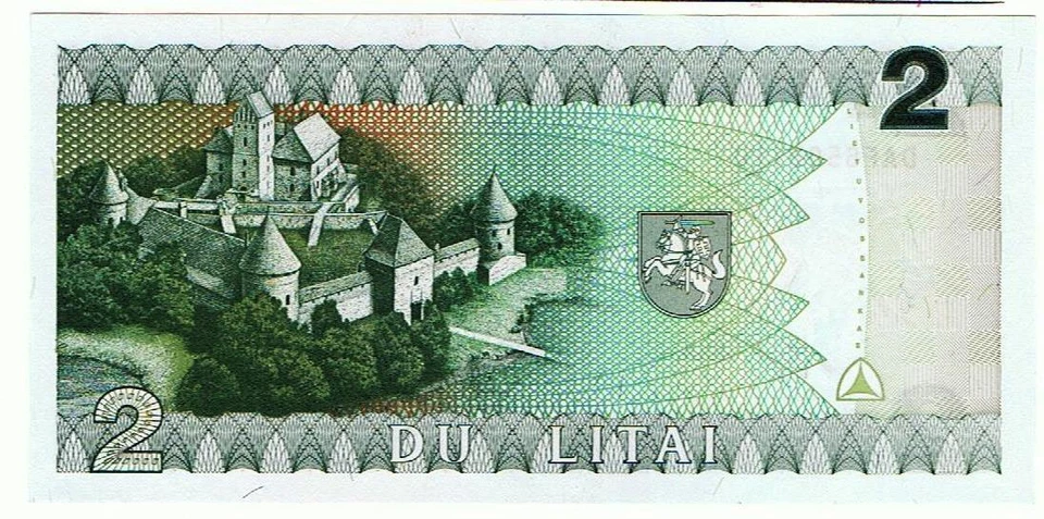 Lithuania - 2 Litai 1993 P#54 UNC! - Image 2 of 2