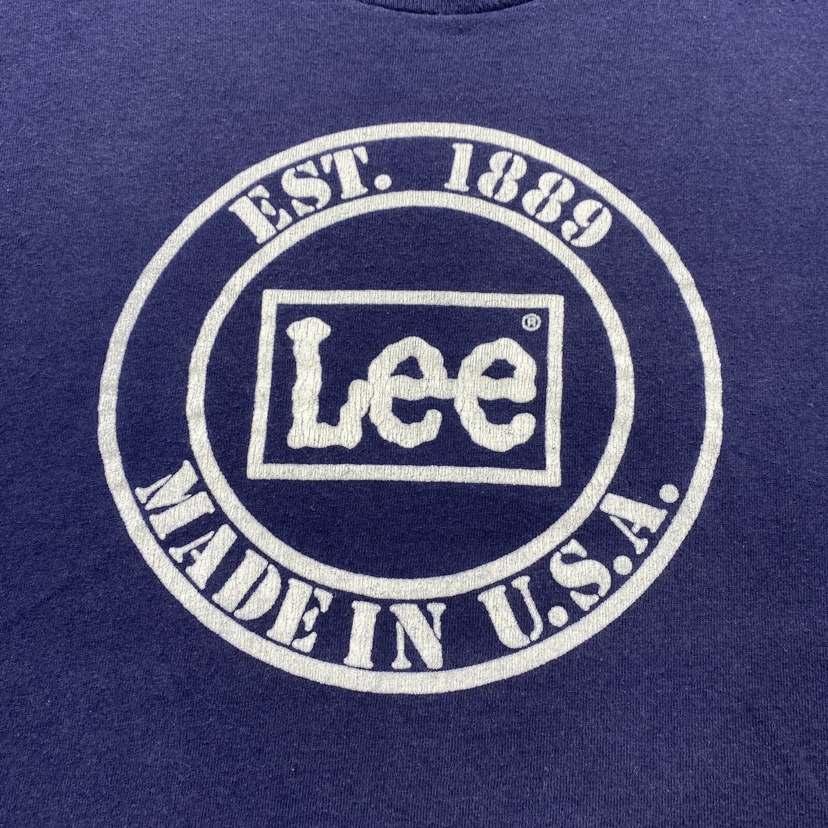 Vintage Lee T Shirt Adult Medium Blue Short Sleeve Single