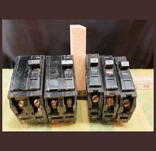 5-Lot Mixed Square D Circuit Breakers 240v 20A, 30A   120v 15A, 30A 2 Good Used