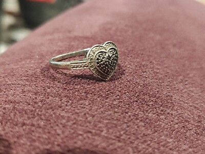 Helzberg Diamonds Sterling Silver 925 0.05ct Diamond Heart Ring