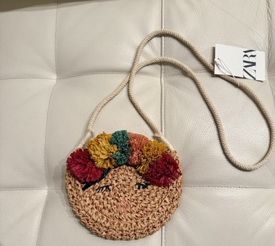 Zara Frida Kahlo Inspired Raffia Bag NWT