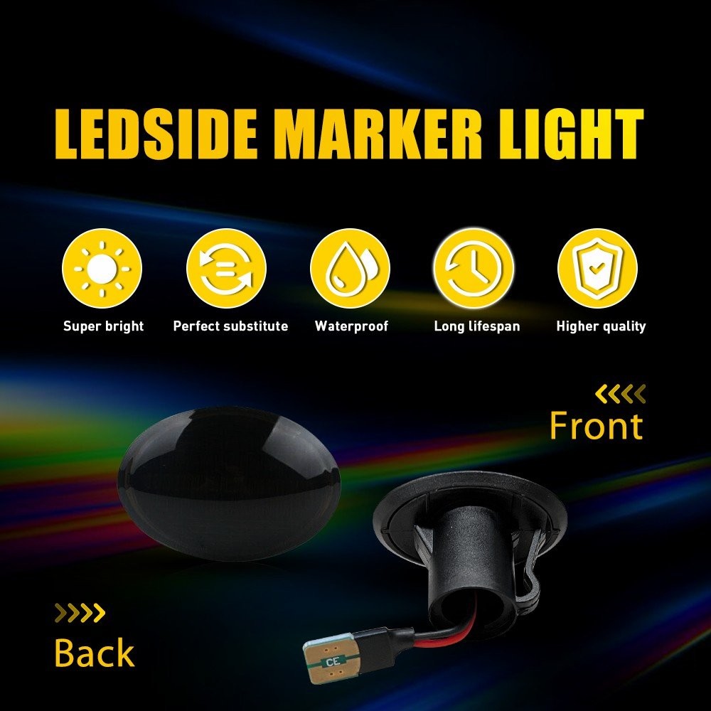 Sequential Amber Side LED Marker Light For Fiat 500 Maserati Gran 2007-19 2-20x