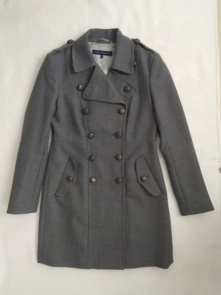 Women French Connection Coat Grey Wool L