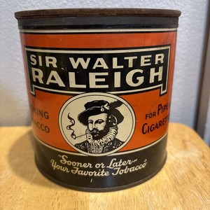 sir walter raleigh tobacco can value Small Humidor Advertising Tin. For Sale at Ruby Lane Sir Walter Raleigh Tobacco Can