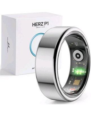 #ad #ad Herz P1 Unisex Smart Ring Fitness Tracker Size 8 Silver Spark $29.98
