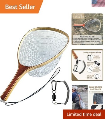 Fly Fishing Net Landing Trout Net Bass Soft Rubber Catch and Release Fish  Net... | eBay